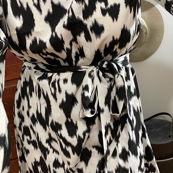 Leopard Print Long Sleeve Belted Midi Dress - Picture 9 of 12